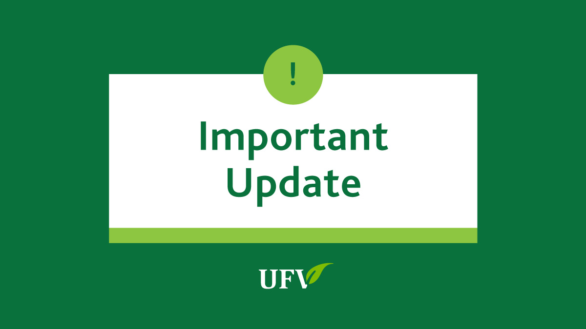 Now that Highway One is open again between #Abbotsford &amp; #Chilliwack, UFV will resume scheduled on-campus classes, educational programming including most face-to-face classes, &amp; exams effective Mon, Nov 29. There is some flexibility. See link for details. 
ow.ly/OzYO50GXo1c