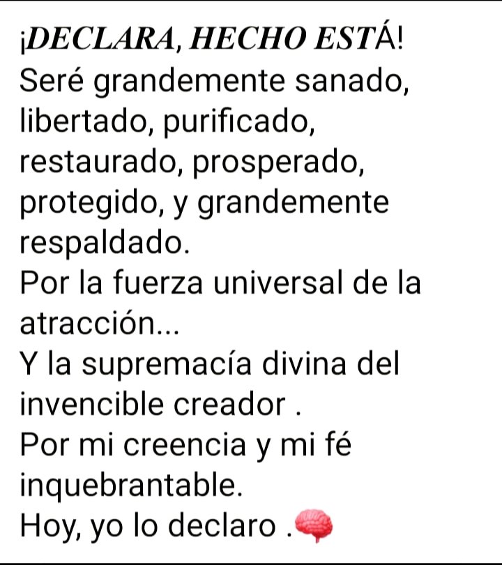 #DeclaraHechoEstá #recetamental #motivacionpersonal