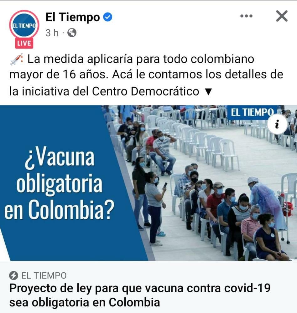 Vacuna obligatoria, pide el uribismo. Ahí tienen a su “derecha”