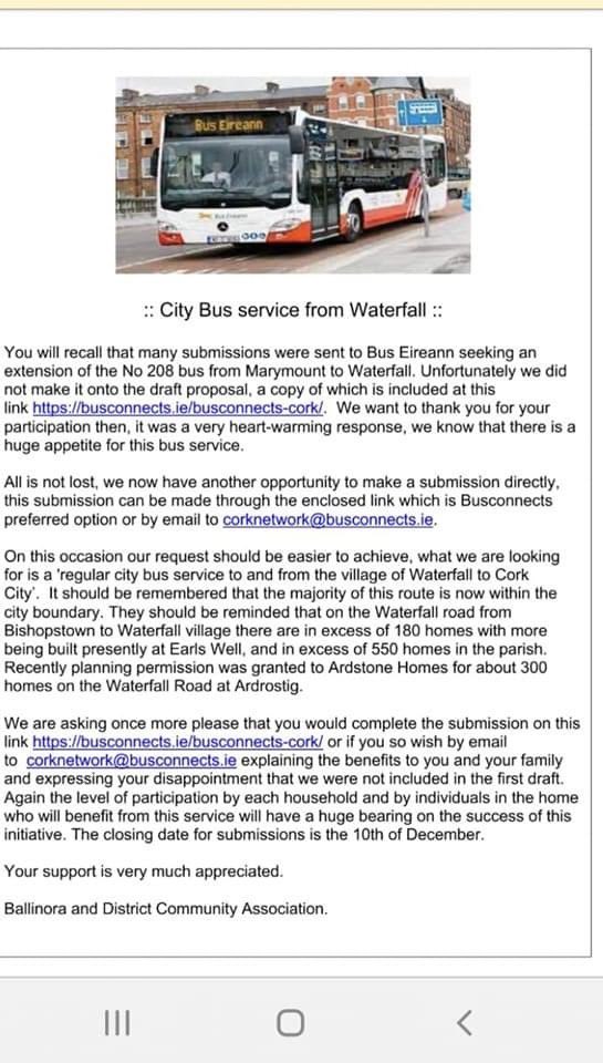 BallinoraComm's tweet photo. Please read the below and take time to make a submission for our future &amp; existing bus services. https://t.co/ZcOr4KWRbP