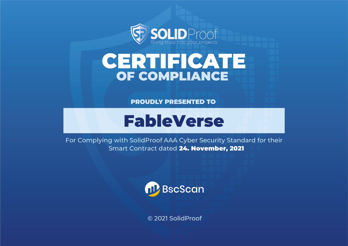 FableVerseBSC's tweet photo. 📌 We are pleased to announce that we have passed another smart contract audit with SOLIDPROOF.

See the full reports here 🚀: https://t.co/CObhFPbkiq

Follow us on Facebook : https://t.co/pmnzcSQA7c
Follow us on Telegram : https://t.co/SlsbuaZ74B

#PlayToEarn #NFTGaming #P2E https://t.co/KEuCqjMG9t