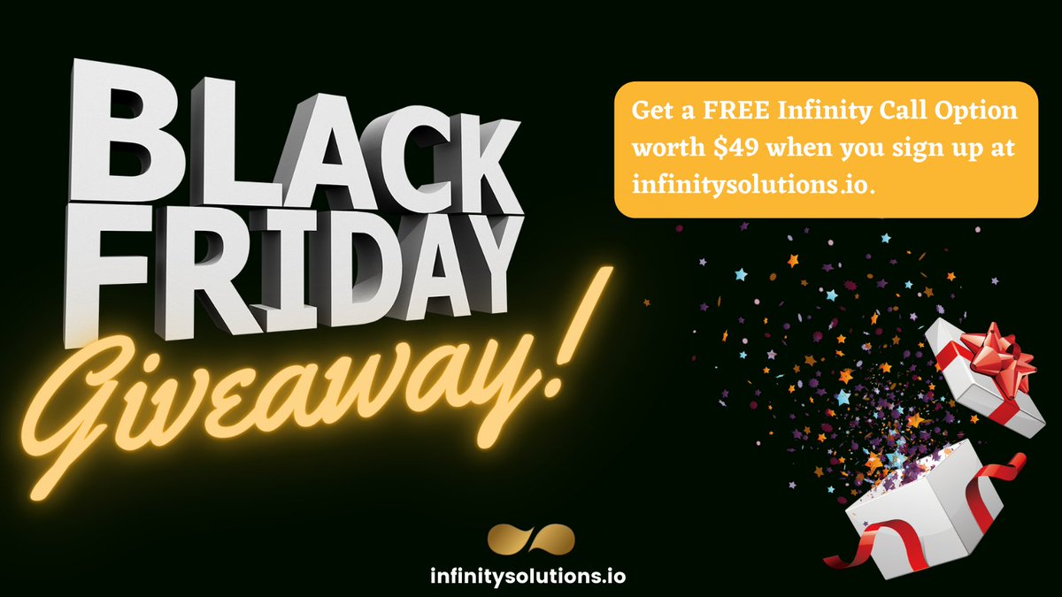 InfinityCrypto1's tweet photo. π Black Friday #GiveawayβΌοΈ
π Get a FREE Infinity #CallOption worth $49 when you sign up at https://t.co/CgpW1JdLin. π
π Sign up now at https://t.co/XLe03aJq4HβΌοΈπ₯
#cryptocurrency #Crypto #blockchain #Altcoins #InfinityCrypto https://t.co/3y8DB26W3D