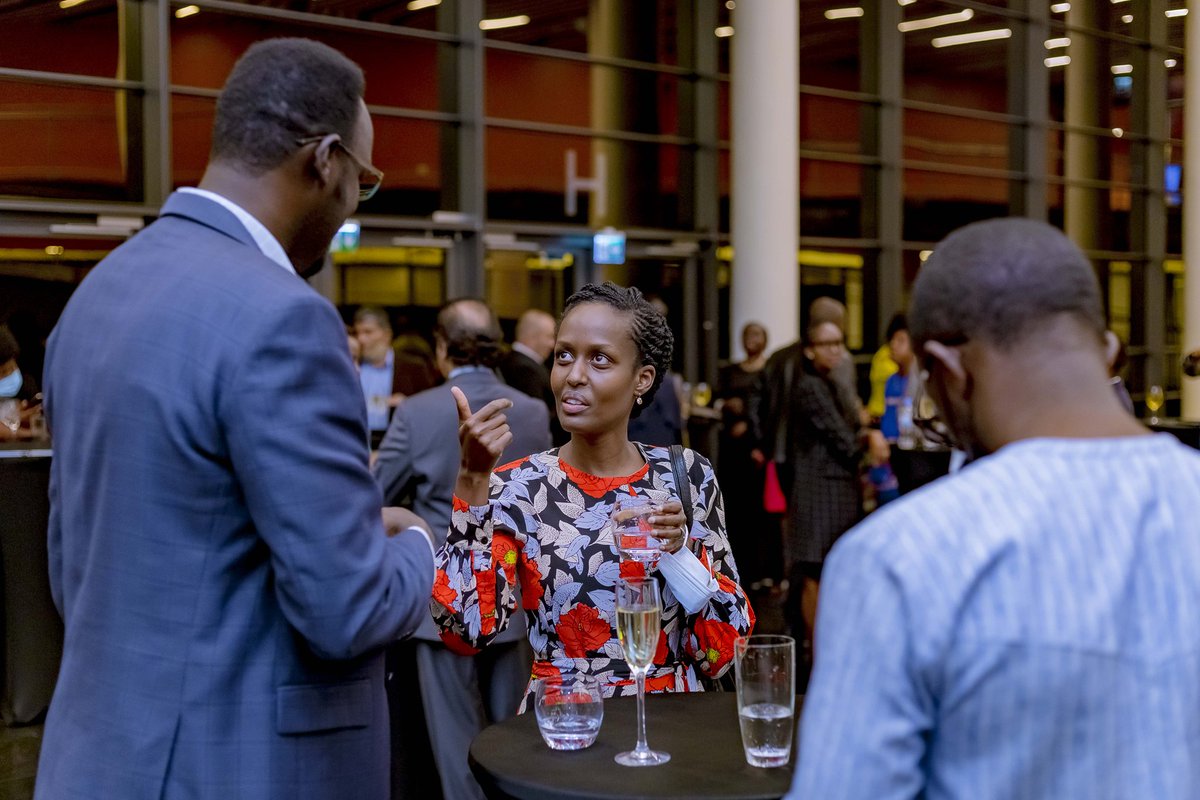TourismChamber's tweet photo. Captains of the industry share a light moment during #RwandaTourismWeek2021 Gala Dinner this evening Kigali Convention Centre. The Dinner is one of the activities of the ongoing 1st edition of the Tourism Week. https://t.co/qCmbHk9lr2
