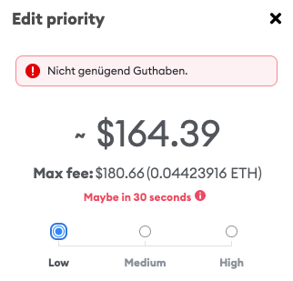 Wow I can't trade $OHM for $ETH because after spending 50 USD on approving and unstaking my $sOHM I don't have another 170 USD in $ETH for swapping. fml