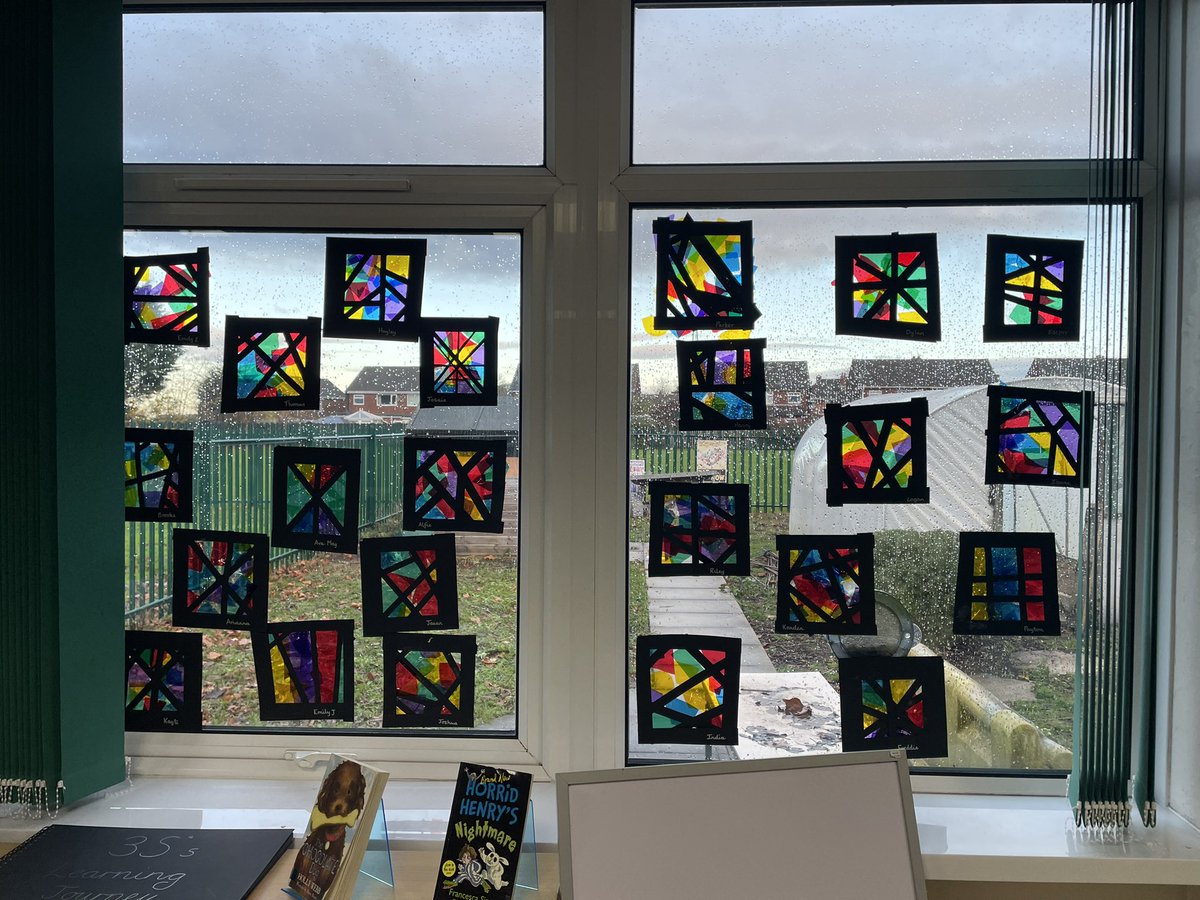 LeysFarm's tweet photo. 3S made stained glass windows after learning about the features of a Christian church. @MissStoney123 #LFJSRE #LFJSART #primaryre #primaryart https://t.co/atyq1BcESH