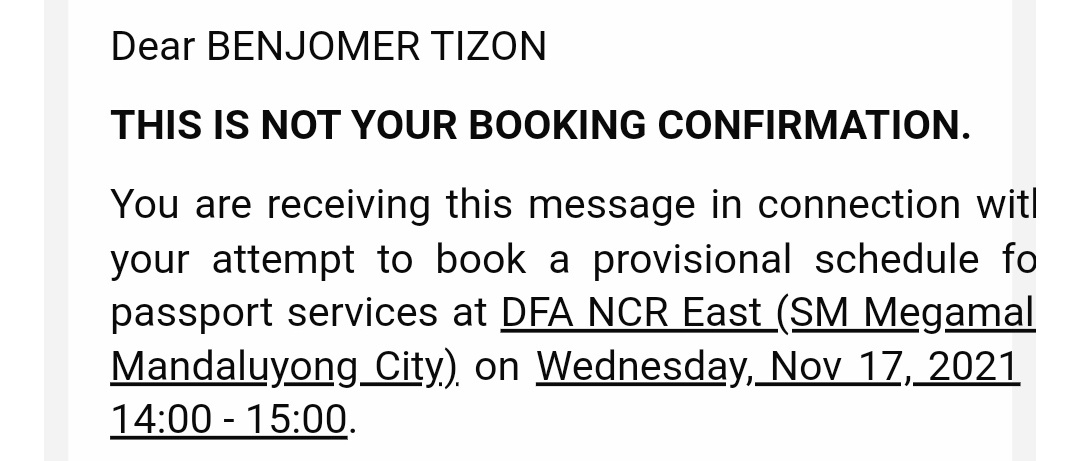pointdexteeer's tweet photo. @DFAPHL ano na? Nagpaappointment ako, then sabi balik daw ako pag may nareceive na akong appointment confirmation within 48 hrs after ko pumunta, 11/27/21 na ngayon mga bes, nga nga padin https://t.co/Iy8N6KDHGZ