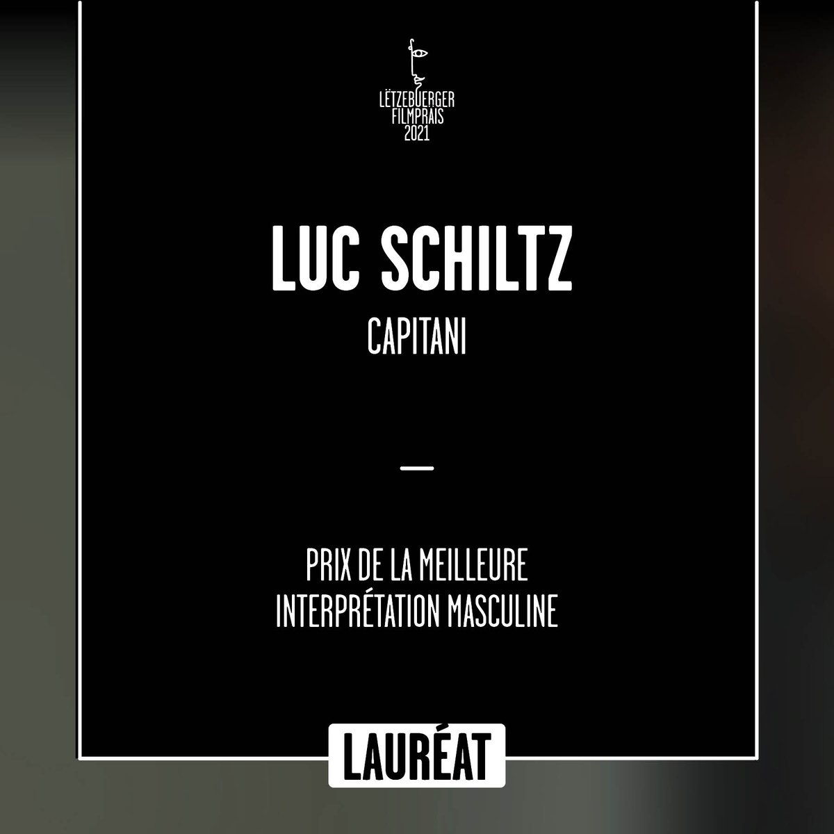Et aussi Luc Schiltz peut se décorer ce soir, avec le titre de la 'meilleure interprétation masculine' 🎉 

#filmprais2021 #filmsmadeinluxembourg <a href="/DFilmakademie/">D'Filmakademie</a>