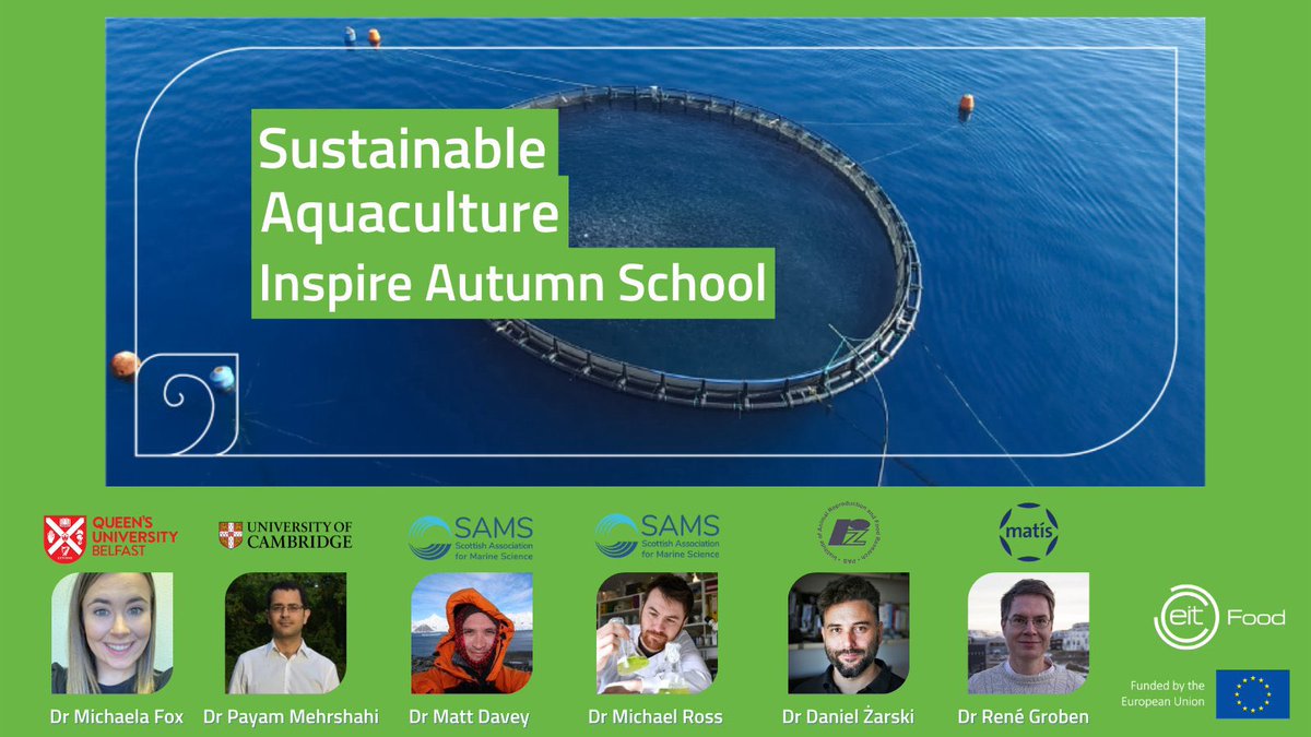 A v big thank you to the team behind our #AquaInspire Autumn School for your expertise, mentoring our teams &amp; delivering an excellent course.

Dr Michaela Fox, Dr Matt Davey, Dr Daniel Żarski, Dr René Groben &amp; Dr Mikey Ross👏🏼

Looking forward to working with you again in 2022!🎉