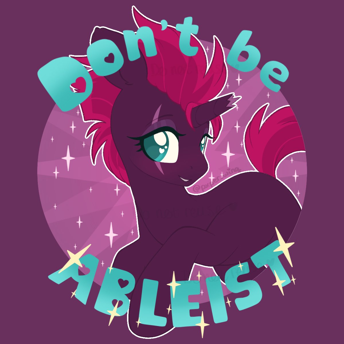 Dreamyveon_'s tweet photo. ♡ i finished drawing the “Don’t be ableist” art of Tempest Shadow ♡
♡ TEMPEST SHADOW SHOULD NEVER BE DRAWN WITHOUT HER BROKEN HORN, LET PEOPLE HAVE REPRESENTATION IN MEDIA ♡
♡ sharing is very much appreciated ♡
#mylittlepony #Disability #disabled #MyLittlePonyANewGeneration https://t.co/lrJ9lUxIqV