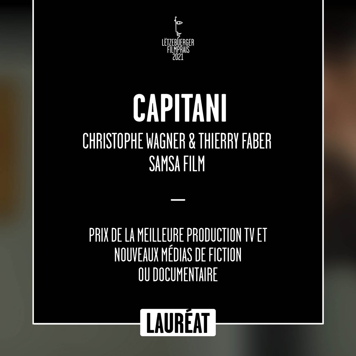 Encore une catégorie très prisé et encore un heureux gagnant ✨ 'Capitani' remporte le 'Prix de la meilleure production TV et nouveaux médias de fiction ou documentaire' 👏

#filmprais2021 #filmsmadeinluxembourg <a href="/DFilmakademie/">D'Filmakademie</a>