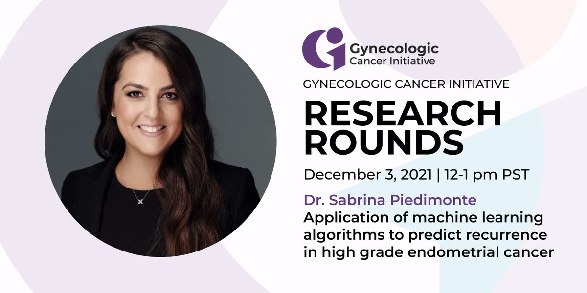 GCI_Cluster's tweet photo. Join us next week for our final Research Rounds of the year with @SabrinaPiedimo1! She will be presenting on the application of machine learning algorithms to predict recurrence in high grade endometrial cancer. Learn more about research rounds ⏩ https://t.co/Wb73CU7TJ2 https://t.co/QaQlFUOrng