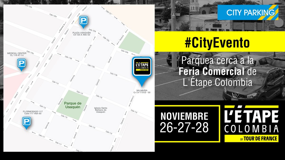 indigoparksas's tweet photo. #CityPrográmate 📅
Asiste con tranquilidad a L'Étape Colombia en su #FeriaComercial 🚲 ubicado en la 🚩 Cr 5 #119B-00 el parqueadero oficial 🅿️
Tenemos otros parqueaderos cercanos ⬇️
📍 Calle 120A # 6A-53
📍 Cl 119 #7-14
📍 Cl 117 #6A-60
📍 Cra 7 #116-50 https://t.co/Y7dAw7ZgLs