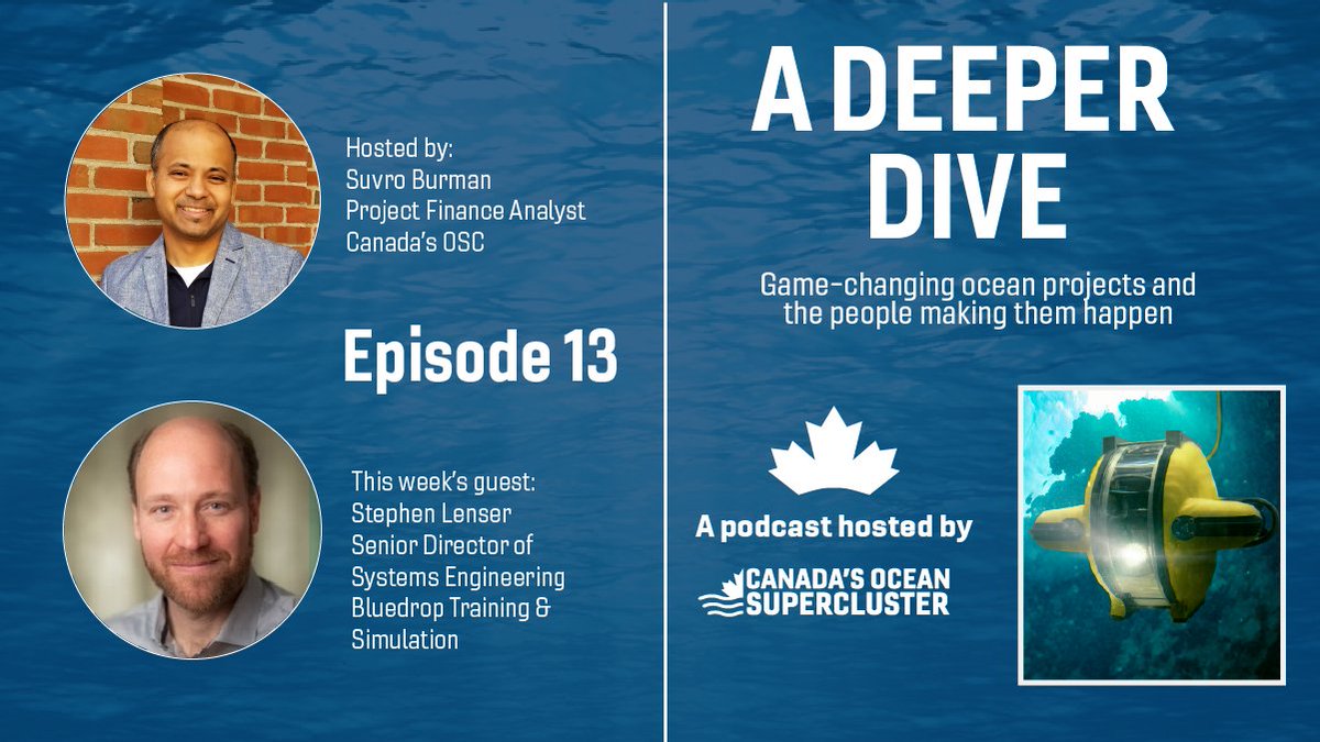 CanadaOSC's tweet photo. The Marine SAR Helicopter Mission Simulation Project is preparing search & rescue personnel to operate in Canadaโs harsh conditions.
Hear about this innovative solution with OSCโs Suvro Burman and Stephen Lenser of @Bluedrop_BPL in ep. 13 of #ADeeperDive. https://t.co/Yj7LO9dpLY https://t.co/0tyvKIBQM4