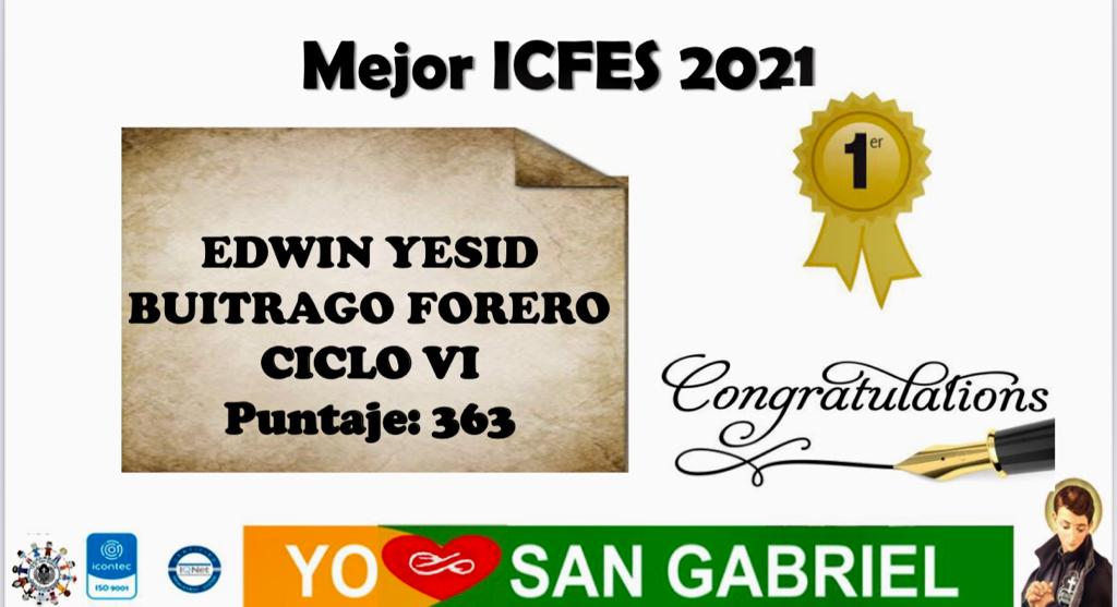 sangabrielcajic's tweet photo. Felicitaciones a nuestro estudiante Edwin Yesid Buitrago por su excelente desempeño en las pruebas ICFES Saber 11 #UnidosPorSanGabriel2021♾️ @SecEducaCundi https://t.co/fQoVZsNbbL