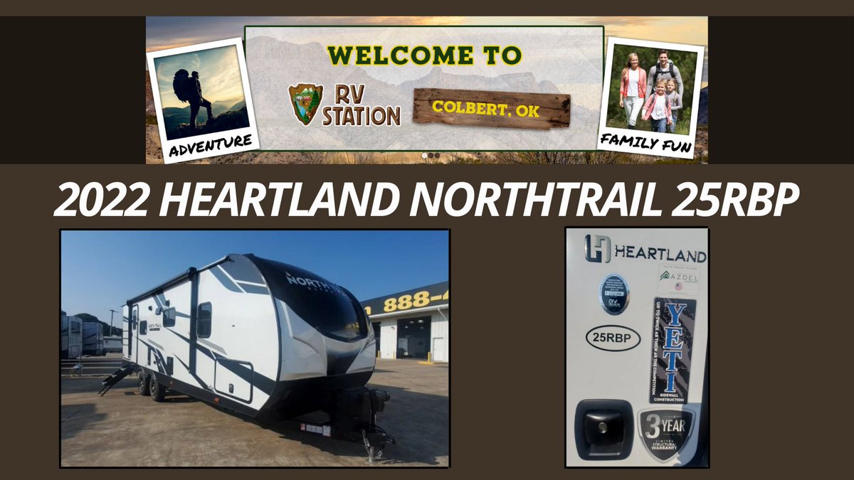 StationOk's tweet photo. "To travel is to live."-Hans Christian Anderson π
Where would you like to travel? β°
This 2022 Heartland Northtrail 25RBP is perfect for your travel destinations. To view more information, click here π https://t.co/Dsm3JkhsPV
#RVStationColbert #TexomaOK #ColbertOK #RVlife https://t.co/yJmMwj55XE