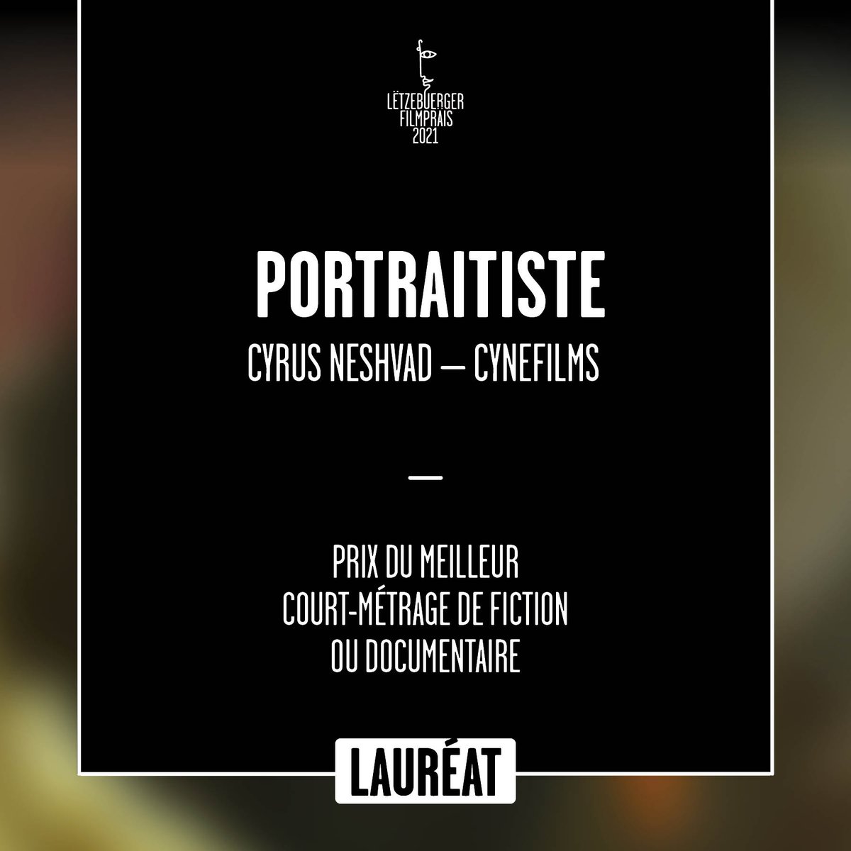 ✨ Nous sommes excités de vous présenter le gagnant du 'Prix du meilleur film court-métrage de fiction ou documentaire' : Portraitiste  👏

#filmprais2021 #filmsmadeinluxembourg <a href="/DFilmakademie/">D'Filmakademie</a>