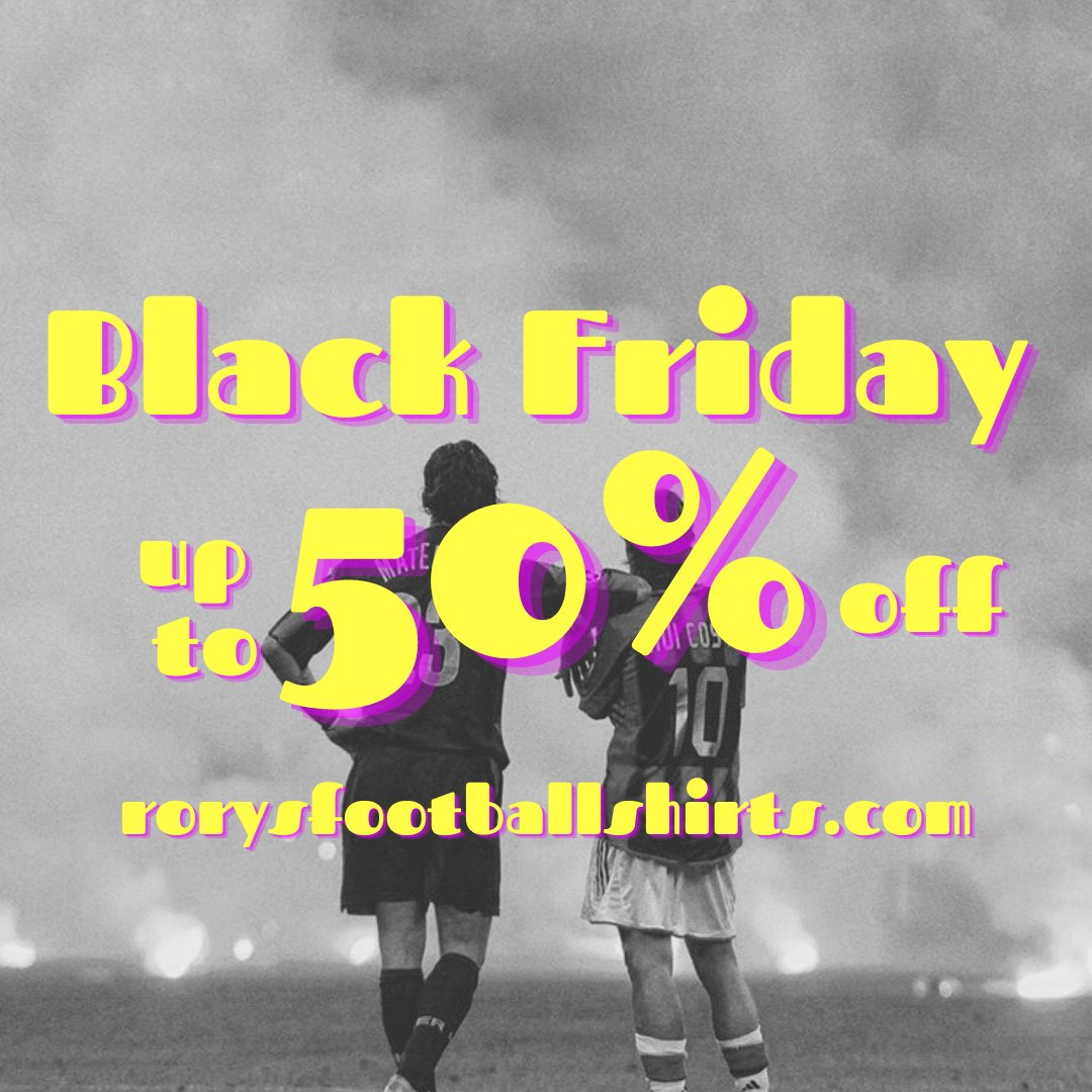 The support from you guys in first 24 hours of our Black Friday Sale has been overwhelming! Thank you. It’s crazy to see how far we’ve come in 18 months. 

We have PLENTY OF BANGERS still AVAILABLE, and something for everyone. So be sure to come through 👇
rorysfootballshirts.com