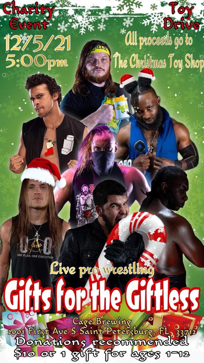 This event is one week away and it means the world to be able to help those in need for the holiday season. I can’t wait! If you’re in town, come check it out 🥺🎁♥️

#prowrestling 
#DTSP 
#youknowyouwantto