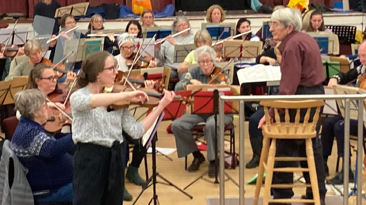 PzOrchSoc's tweet photo. Rehearsal before tomorrow night’s concert at St John’s Hall. #violinconcerto #dvorak #penzance https://t.co/eUCNV3JI0e