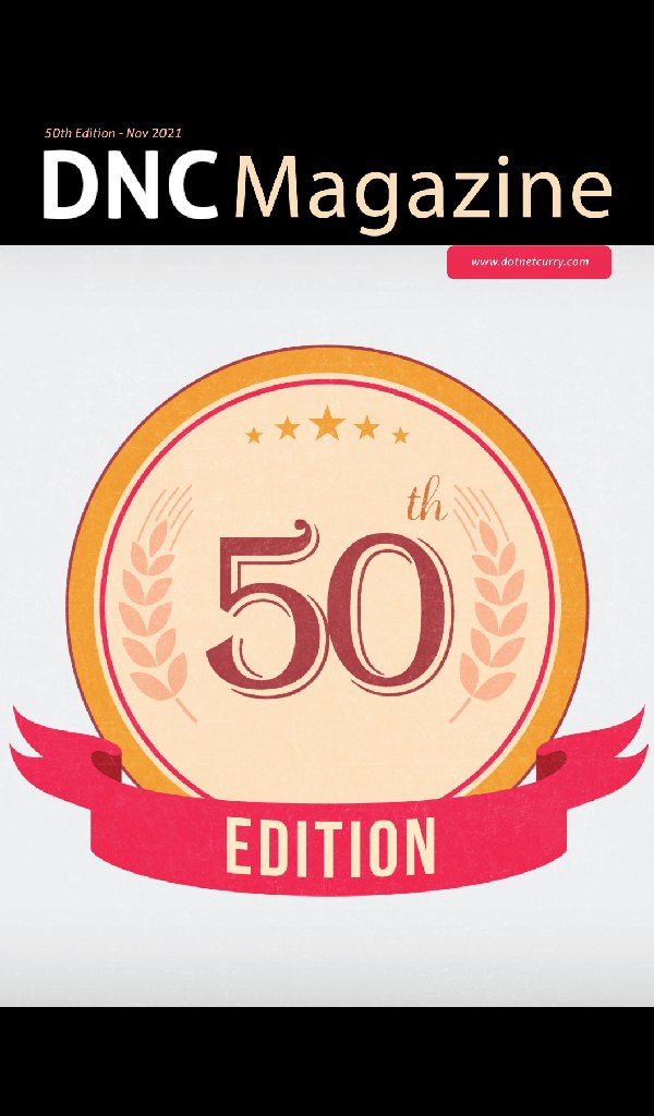 I am reading the 50th Edition of the DotNetCurry (DNC) Magazine covering #csharp #blazor #azure #devops #luis #aspnetcore #javascript #es2021 #dotnetmaui #dotnet5 and more. 

dotnetcurry.com/magazine
<a href="/DotNetCurry/">DotNetCurry</a>