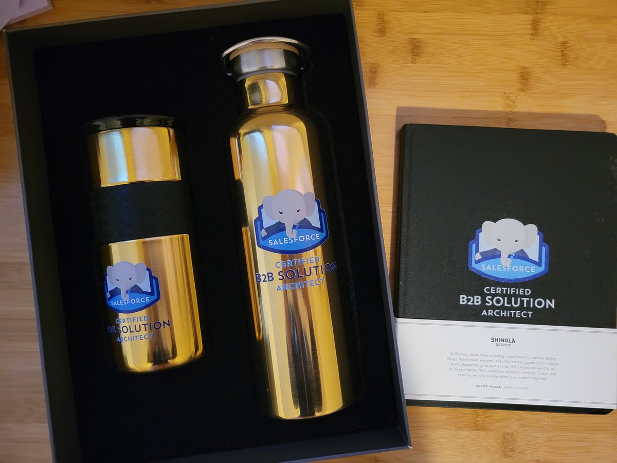 lissa__x's tweet photo. been meaning to post this for a bit...got some nice swag for being of the first 100 to pass each the b2b & b2c solution architect certs #architectsuccess #partnerforce #grateful #thankful #salesforcearchitect @partnerforce @SalesforceArchs https://t.co/zL4J4IdaeG