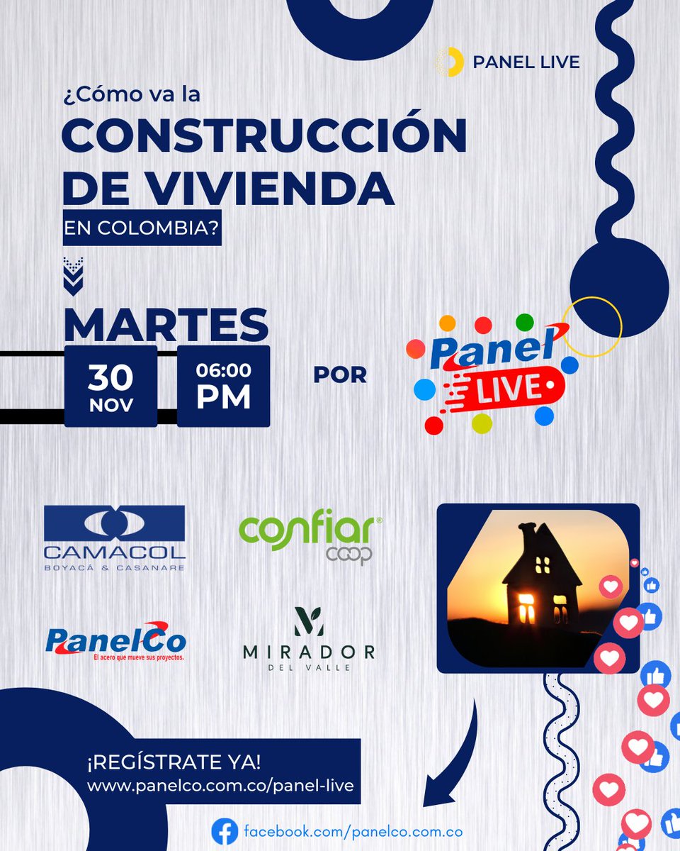 PANELCO_SA's tweet photo. 🏡Si desea conocer como va la construcción de vivienda en Colombia no se pierda nuestro próximo Panel Live.
🚩Registro: https://t.co/pE8GhgyWPu
#panelcosa #Panelco #acero #construccion #lasempresassondeacero #construyamossueñosdeacero #vivienda #panellive #tips https://t.co/24gaV7jCQA