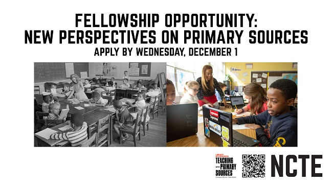 ncte's tweet image. NCTE, in partnership with the Library of Congress, invites high school teachers to apply for a fellowship in the New Perspectives on Primary Sources (NPPS) Project. A stipend is offered for this professional learning work. Deadline to apply is December 1. bit.ly/3aYYCsm