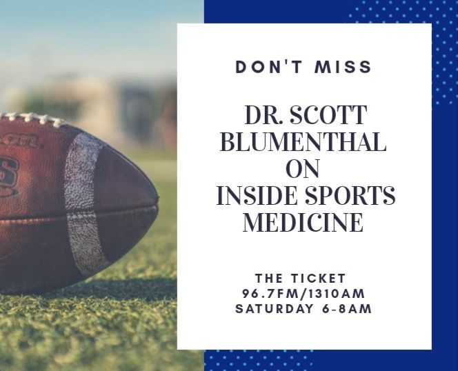 Check out Dr. Scott Blumenthal tomorrow on Inside Sports Medicine from 6am - 8am! The topic is sport injuries. 

Tune in to The Ticket 96.7FM/1310AM, or join the Facebook Live!

bit.ly/2ZuRLnV

#CenterforDiscReplacement #THCDS #neck #back #DiscReplacement #ADR