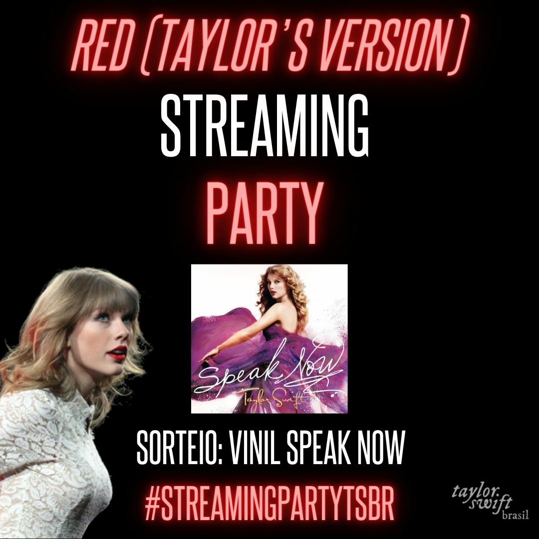 taylorswiftbr's tweet photo. IT'S RED SEASON!  

Está começando agora a segunda Streaming Party do TSBR para promover o #RedTaylorsVersion.

Estaremos sorteando ao final da SP o vinil do álbum Speak Now, e para saber quais são as regras, confira no tweet abaixo! 

Link da Playlist: 
https://t.co/J3DB1mwZmQ https://t.co/OdiBN3Ss98