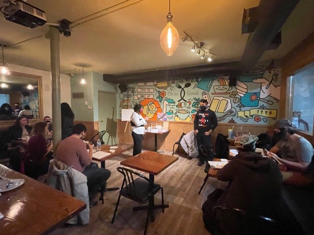 ACOttawa's tweet photo. Thank you all for coming out to our Oh So Good Sip &amp; Paint evening yesterday!

It was great to see all of your artistic sides in action! 

Here’s a quick look at lovely people in a lovely space :)

#talktogetheragain
#aidsawarenessweek https://t.co/nQ3WJo01ea