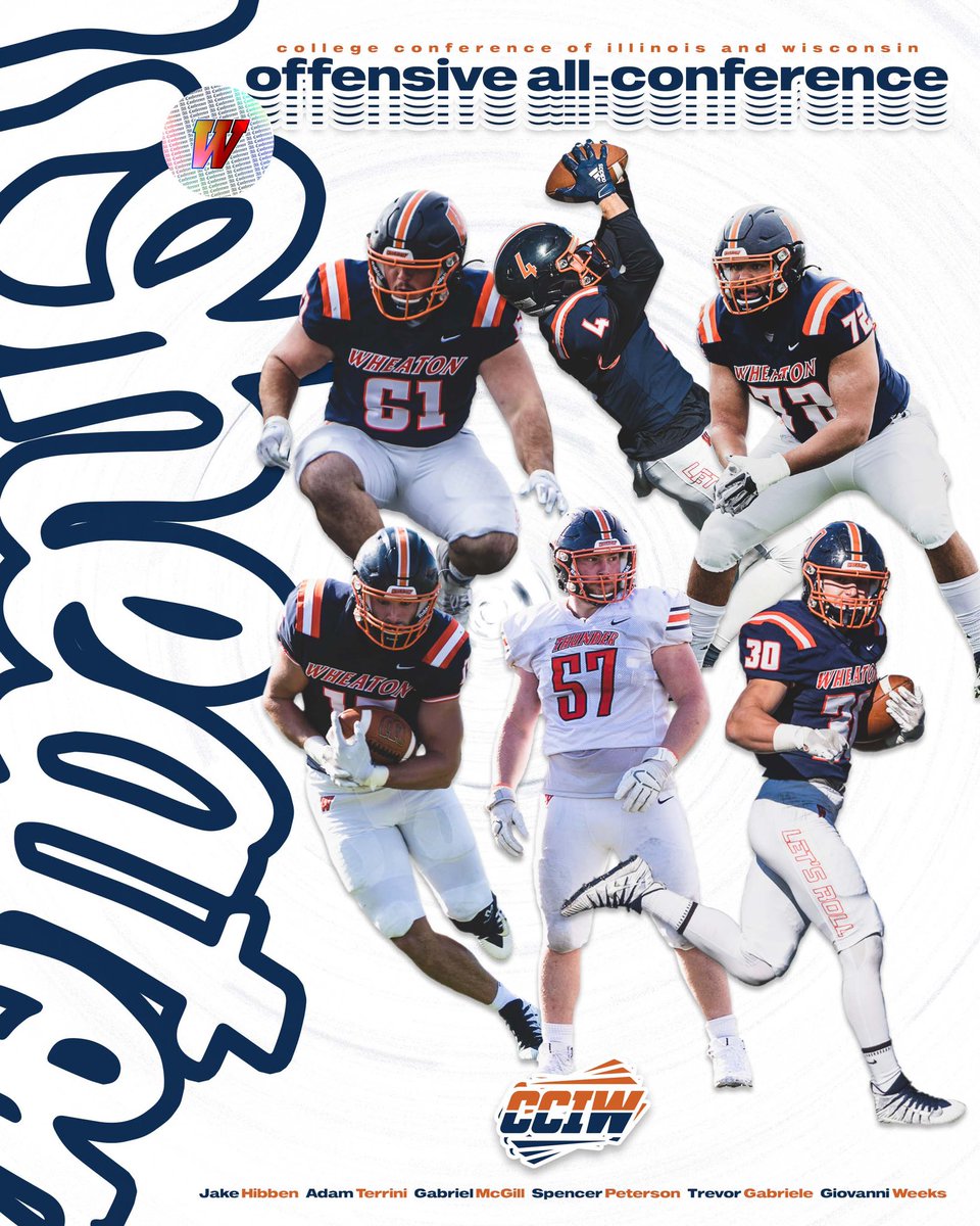 WheatonFB's tweet photo. Congratulations to our @CCIW_Athletics all conference members!
#LetsRoll #STTS https://t.co/gyjyFyw211