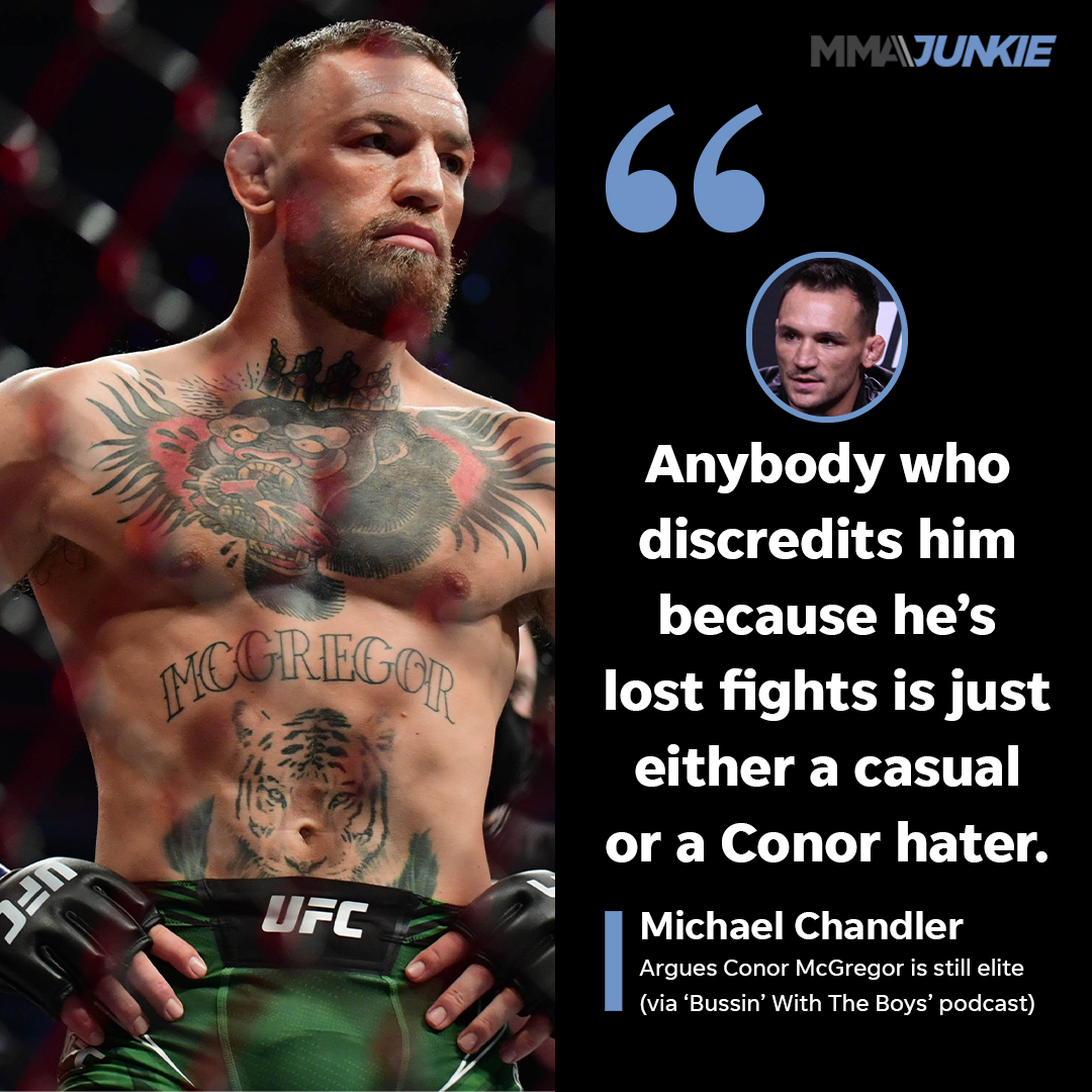 MMAJunkie's tweet photo. Michael Chandler won't tolerate your Conor McGregor slander. 😤

Full story: https://t.co/htmNzmEyf7 https://t.co/ezQ9NEjrws