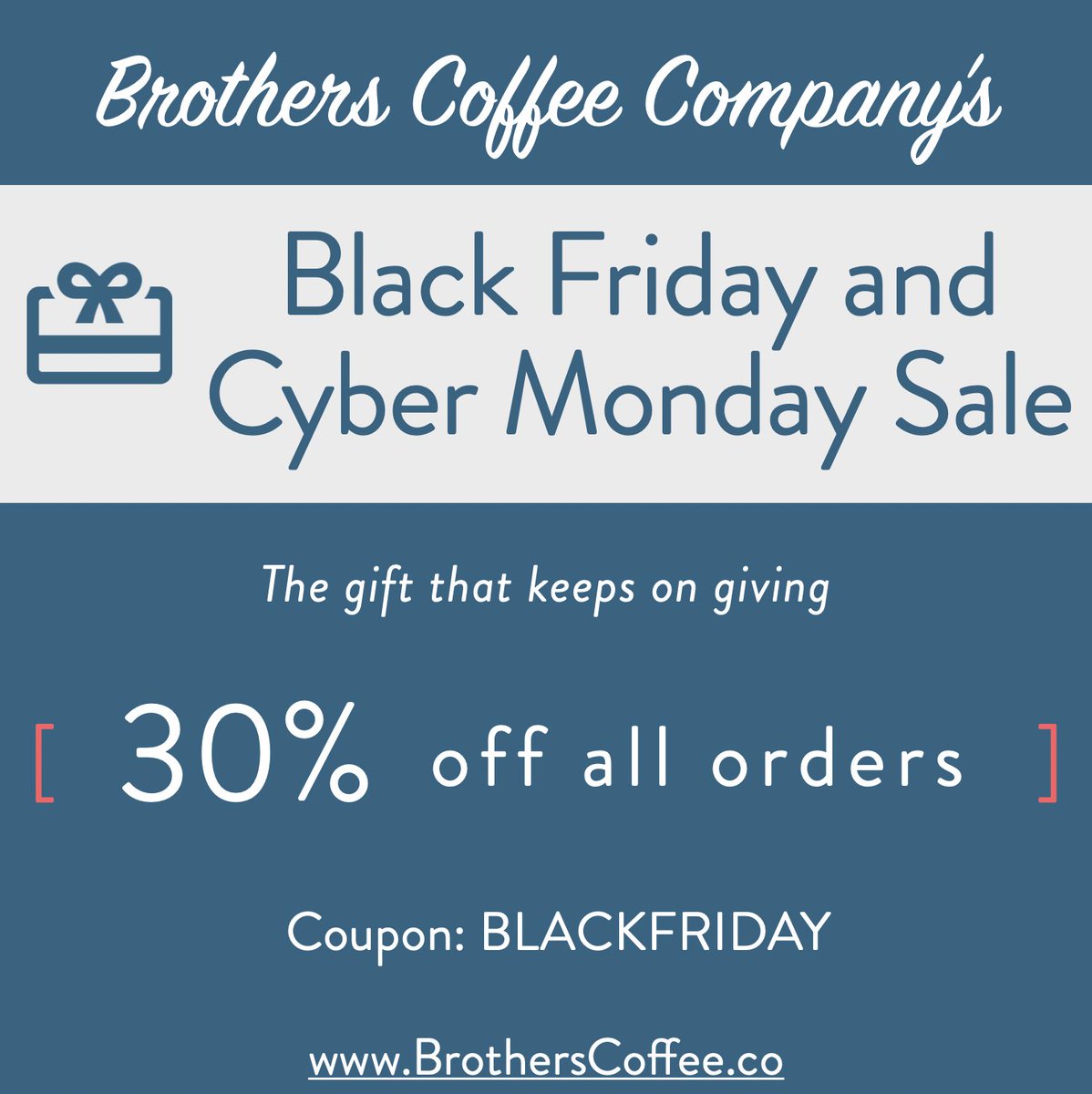 Shop our Black Friday sale with coupon code: BLACKFRIDAY
30% off of new subscriptions and Brothers Coffee Hats
Shop coffee and apparel on our website
#BlackFriday2021 #BlackFriday #Coffee #Sustainable #SmallBusinessSaturday #SmallBusiness #Subscriptionbox #Subscription