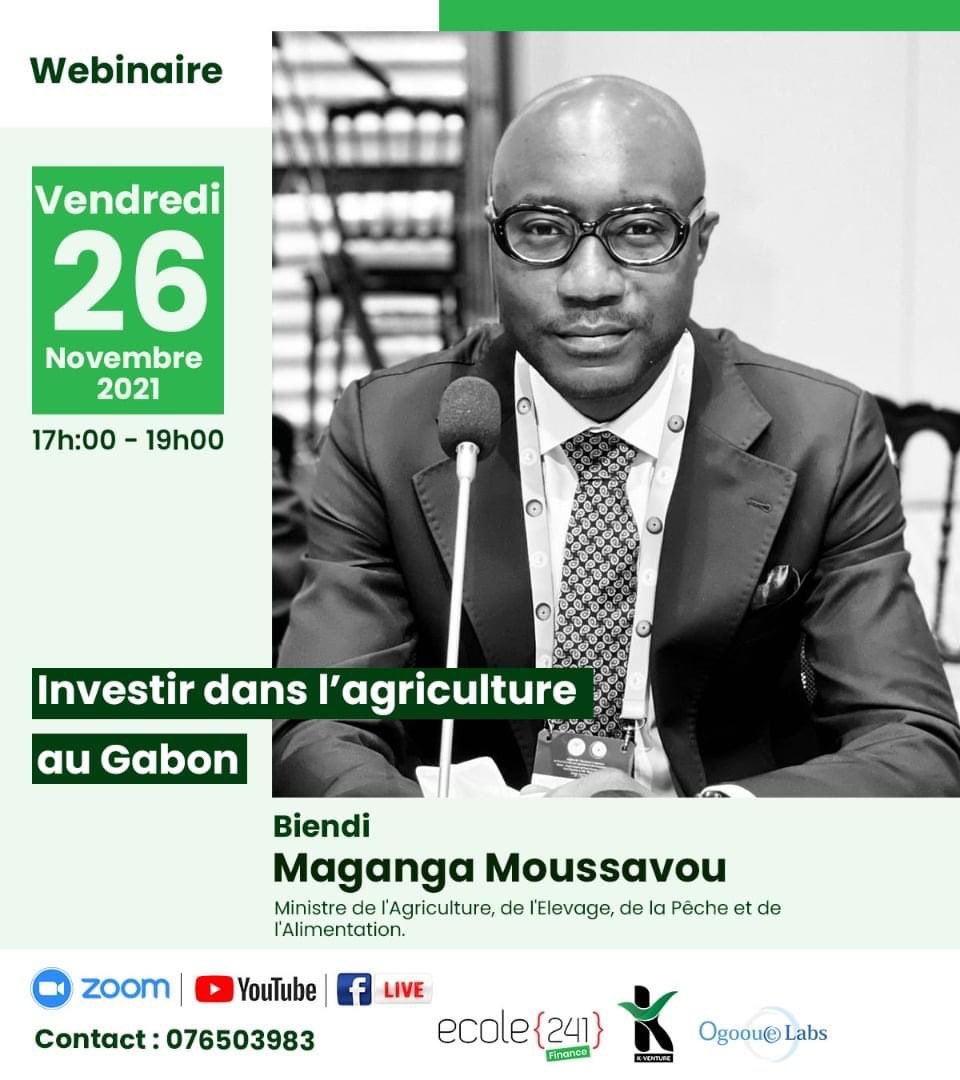 J’ai pris part au webinaire organisé par #ecole241finance sur le thème investir dans l’agriculture au🇬🇦 avec comme intervenant le Ministre de l’Agriculture <a href="/biendimaganga/">Biendi Maganga-Moussavou</a>.

Ma modeste contribution au débat : créer une vitrine pour promouvoir &amp; encourager les agripreneurs engagés.