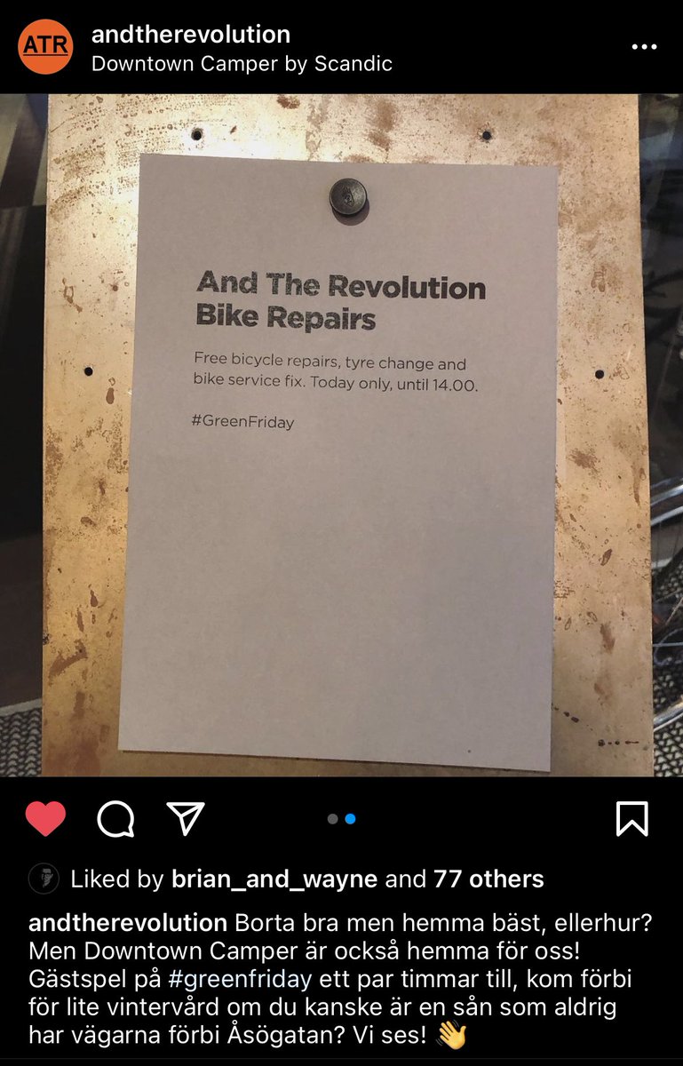 engjoemulligan's tweet photo. love my bike company/companions. free repairs on #GreenFriday #ATR #AndTheRevolution 🚲 https://t.co/2PRKJqc0Jl