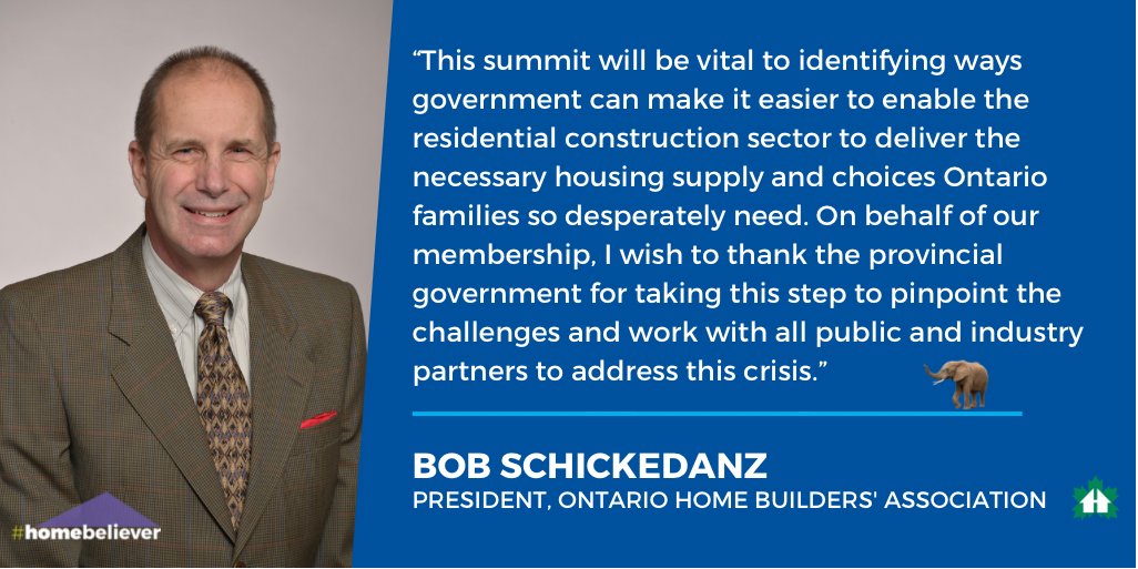 OHBA President Bob Schickedanz on the newly announced housing summit to be hosted by Premier <a href="/fordnation/">Doug Ford</a> and MMAH Minister <a href="/SteveClarkPC/">Steve Clark</a>. 🏠