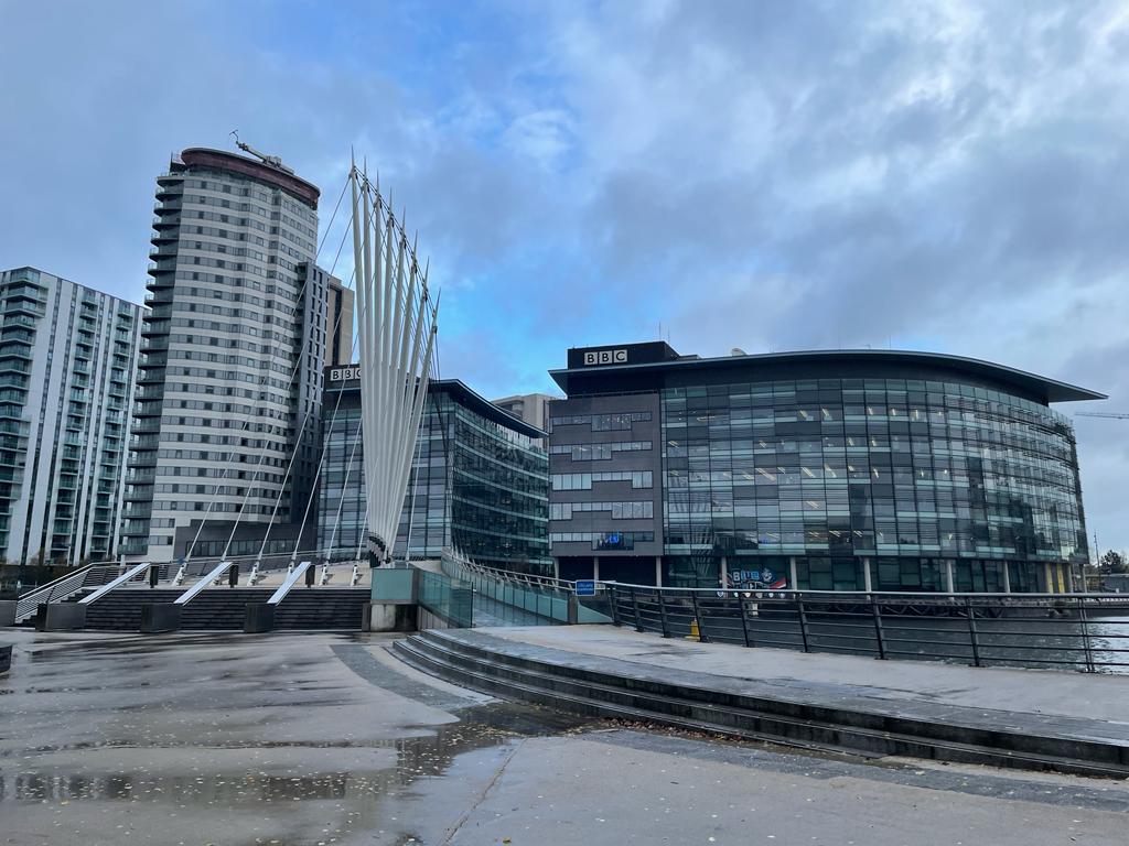AToppingJourno's tweet photo. Amazing to be up in Media City today for the #LDRSconf21 to see Salford in all its glory and being revealed as runner up in the George Makin award - honoring the late LDR and celebrating the #LDReporters like me who've been in the job less than 12 months. Didn't expect it at all! https://t.co/e8ys3VYct6