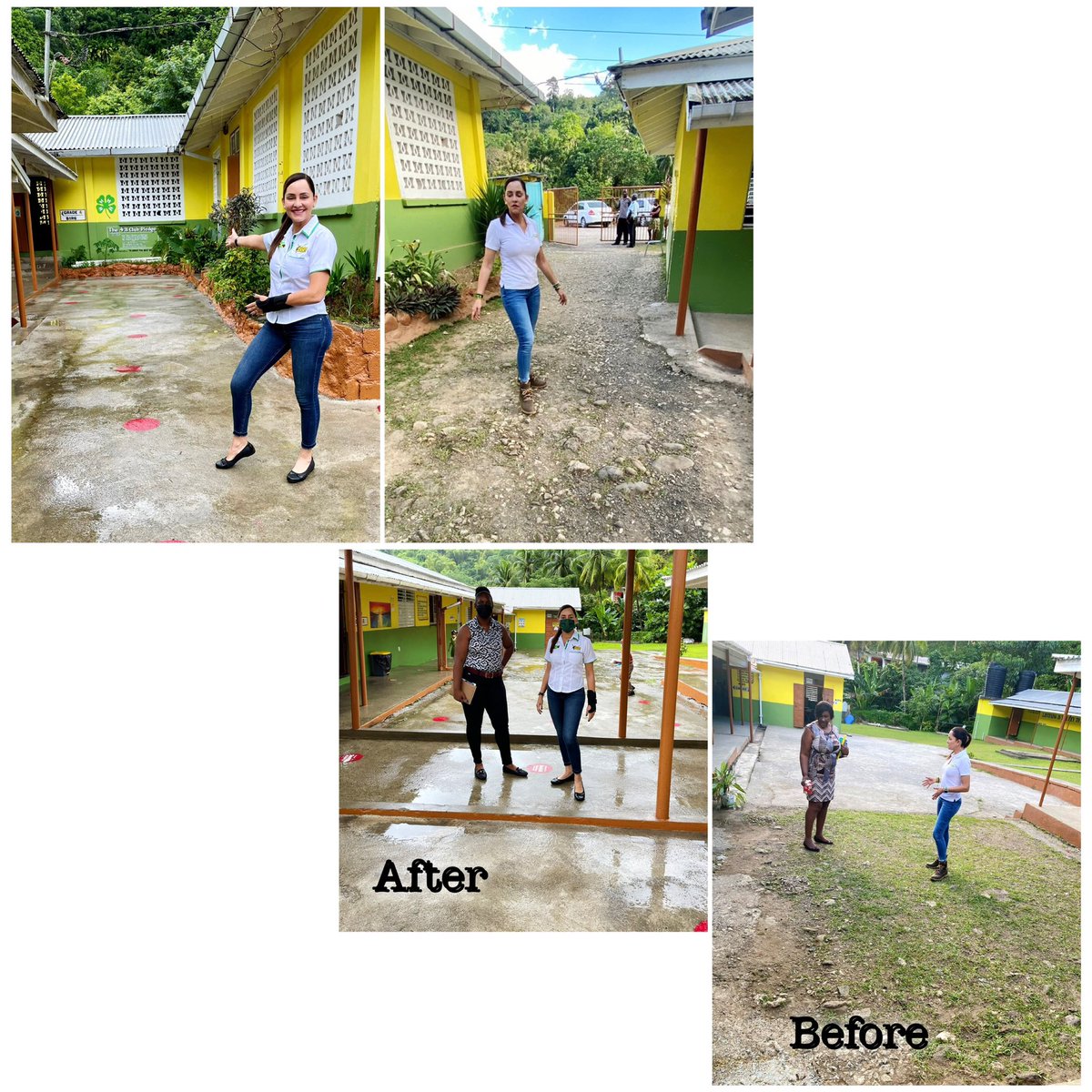 annmarievazja's tweet photo. In August 2020 the #OneJamaicaFoundation paved the school yard of the #MooreTown Primary Sch for the safety of our children/teachers.
We visited the school where classes have resumed. We donated hand sanitizers, tablet & gift vouchers to the top 3 performers at the school🍎🙏🏻🇯🇲 https://t.co/d5jdxtXNa7