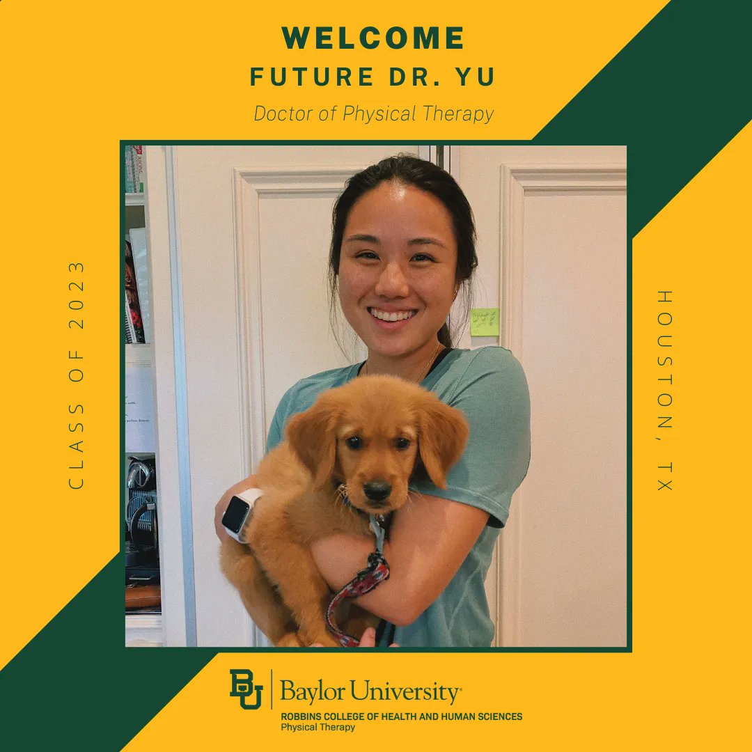 BaylorDPT's tweet photo. Welcome, Kasey Yu to the Baylor DPT Class of 2023! Kasey said, “I am excited to become a PT because I hope to empower my immediate community as well as underserved populations across the globe.” We are excited to have you start in January! #BU23 #DPTin2 #SicEmDPT https://t.co/1Kxmz8EbDx