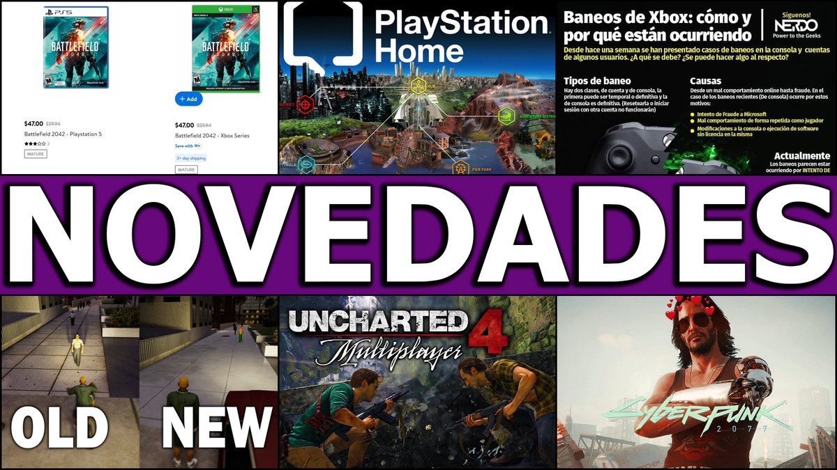 El_Locon_Gamer's tweet photo. BANEOS A LOS MULTICUENTAS DE #XboxGamePass | #BATTLEFIELD BAJA DE PRECIO | #UnchartedLegacyOfThievesCollection SIN #MULTIPLAYER | #PlayStationHome VUELVE | #Cyberpunk2077 MEJORA EN #STEAM | LOS #MODERS LE HACEN LA VIDA FÁCIL A #RockstarGames
▶️▶️▶️ https://t.co/kkw0A3WZra https://t.co/KJswqPhRn6