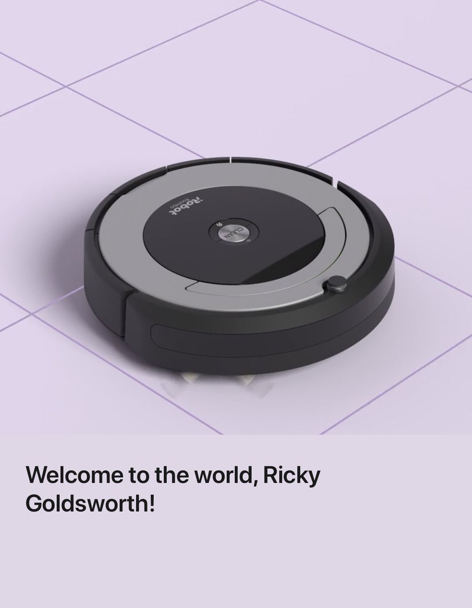 mels_yarnyard's tweet photo. Got a Black Friday roomba! I’m a fancy lady now so I aptly named the roomba to reflect this. Welcome to the world, Ricky Goldsworth ✨ @ryansbergara @shanemadej https://t.co/jkga685zGK