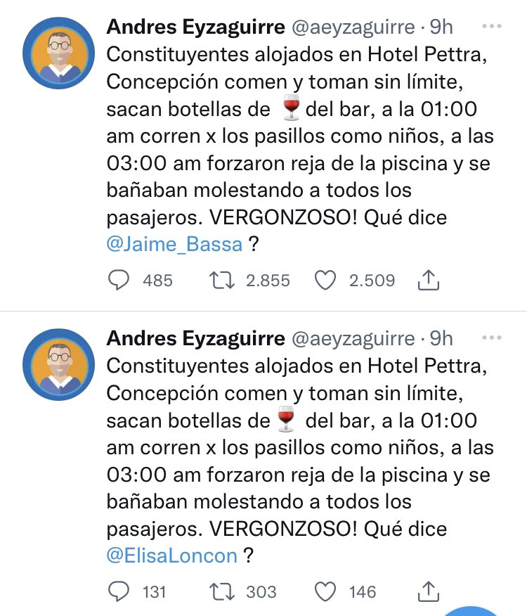 ChumiVicuna's tweet photo. Quien subió la “noticia” del carrete de la Convención fue Andrés Eyzaguirre Croxatto, Jefe de Gabinete del Subsecretario de Ministerio de Vivienda y Urbanismo en Piñera 1. https://t.co/vInOEn5IYt