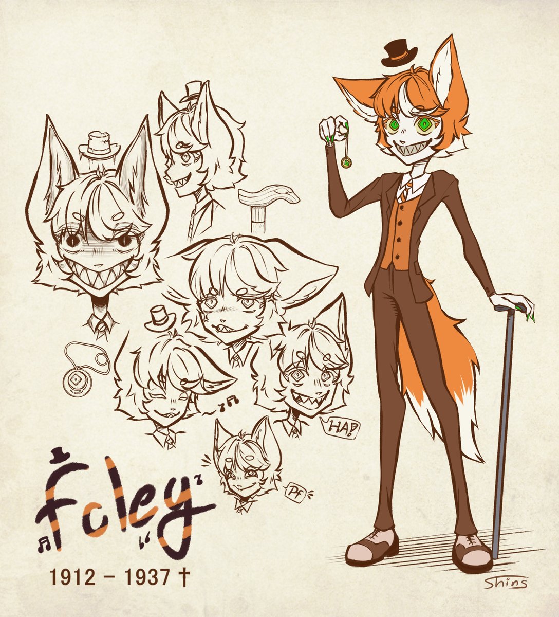 Wanted to make a perma-smile type of OC and made a Hazbin Hotel OC instead- (there are so many characters with toothy smiles, I had to do it lol)

Anyway, meet Foley, they love swing and jazz
More info here: toyhou.se/13669896.foley

#HazbinHotelOC #digitalart #originalcharacter