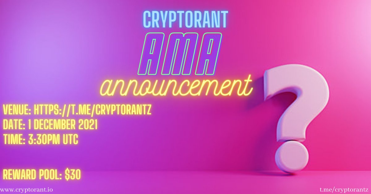 cryptorantx's tweet photo. @michellezjones 🔊𝐀𝐌𝐀 ANNOUNCEMENT

CRYPTORANT $VALO 🏄 is glad To Announce #AMA on 1st December at 3:30PM UTC 

💰𝗥𝗲𝘄𝗮𝗿𝗱𝘀 𝗣𝗼𝗼𝗹 : $30
🔹3 Best Questions from Telegram/Twitter

🎈𝐑𝐔𝐋𝐄𝐒
📌Join Telegram Group (https://t.co/ELJCnwJTlA)
📌 Follow Twitter (https://t.co/vLEUaXAyKU) https://t.co/RGeEmN85OM