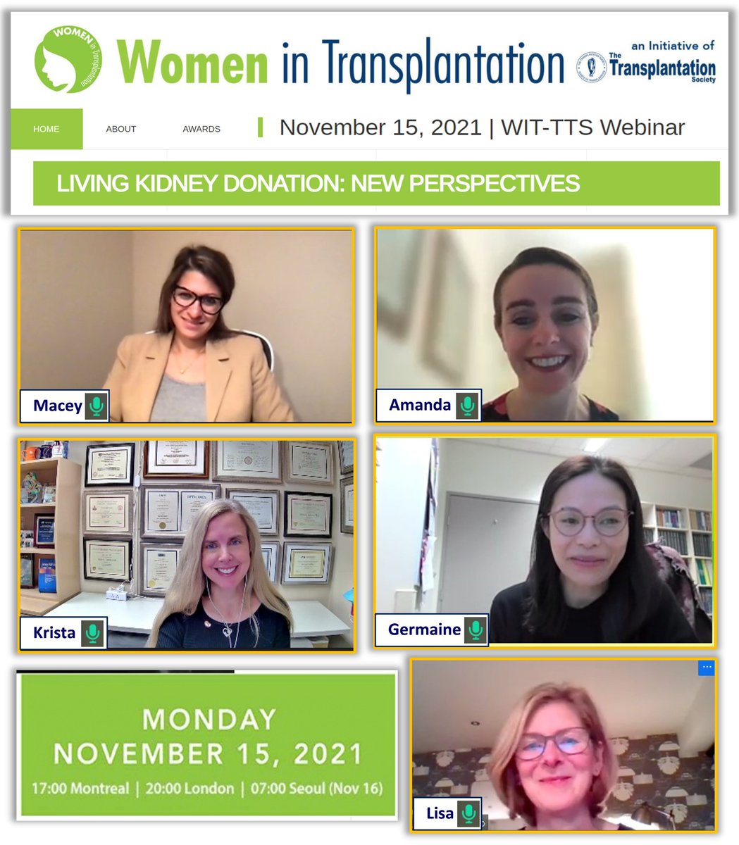 Honored to present ‘#Pregnancy after #LivingDonation’ in <a href="/WIT_TTS/">Women in Transplantation</a> ‘#LivingKidneyDonation: New Perspectives'🎙️
• Privileged to join esteemed panel incl: <a href="/germjacq/">Germaine Wong</a> | <a href="/DrMaceyLevan/">Dr. Macey Levan</a> |<a href="/DominelloAmanda/">Amanda Dominello</a> | @BurnappLisa 🙌🏾➕🙏🏾 <a href="/mannonmom/">Roslyn Mannon (moving to Bluesky as mannonmom)</a> 
• 📲 Recording now at: bit.ly/3nVYEbW