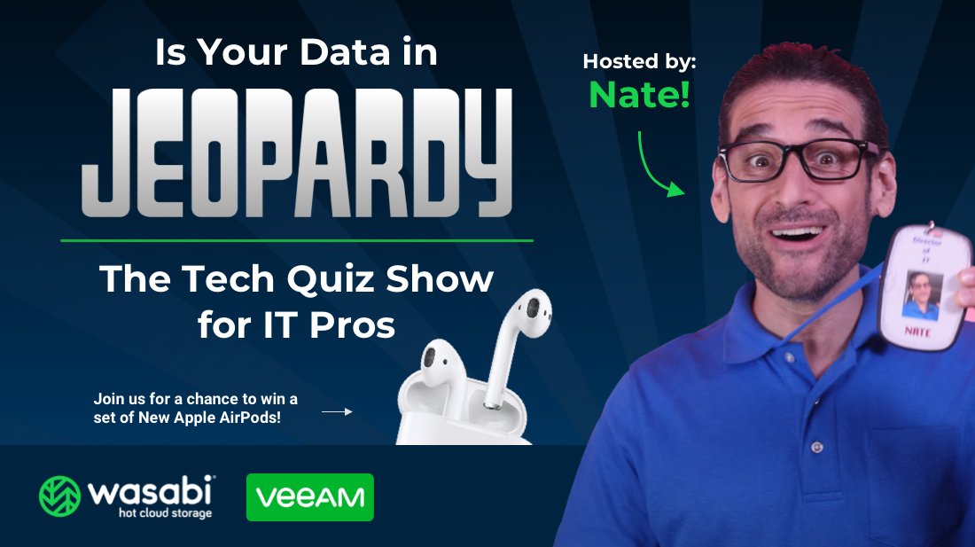 Think you’ve got what it takes to win? 🤓 Don’t miss the ultimate Tech Quiz Show with #Veeam and <a href="/wasabi_cloud/">Wasabi Technologies</a> on the hottest topics in IT, including #cloudmigration, #ransomware &amp; more. (Psst… you might win a free 👕!) bddy.me/3D3kj6o