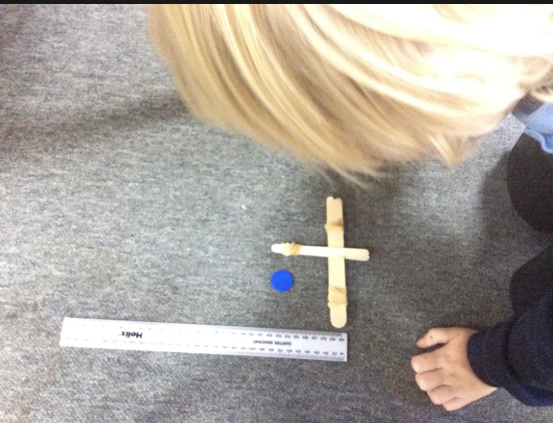 EPA_Y1_Y2's tweet photo. #EPADolphins looked at how we could change the shape of objects by adding more sticks to a catapult. We learnt that the more sticks we added, the tighter the band! The counters seemed to go even further too! #EPAScience @DeltaEstcourt https://t.co/1llEaIVdsQ