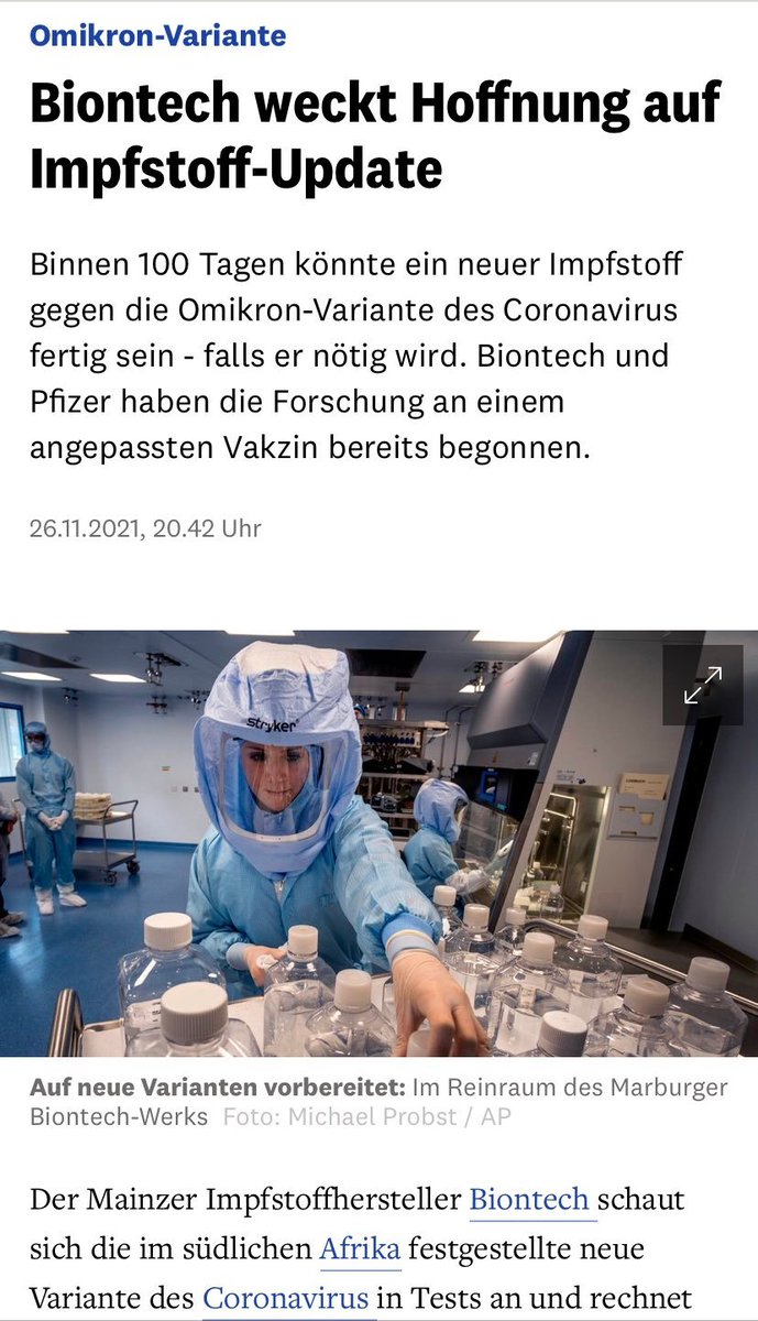 Yeah, wieviel Glück kann ein Volk haben? Kaum hat die neue #variante  einen Namen, ist auch schon der neue #Impfstoff da 😂Ich finde, da reicht das Bundesverdienstkreuz nicht mehr. Da muss das goldene Vlies am purpurnen Bande her...Danke #Biontech 🙏
