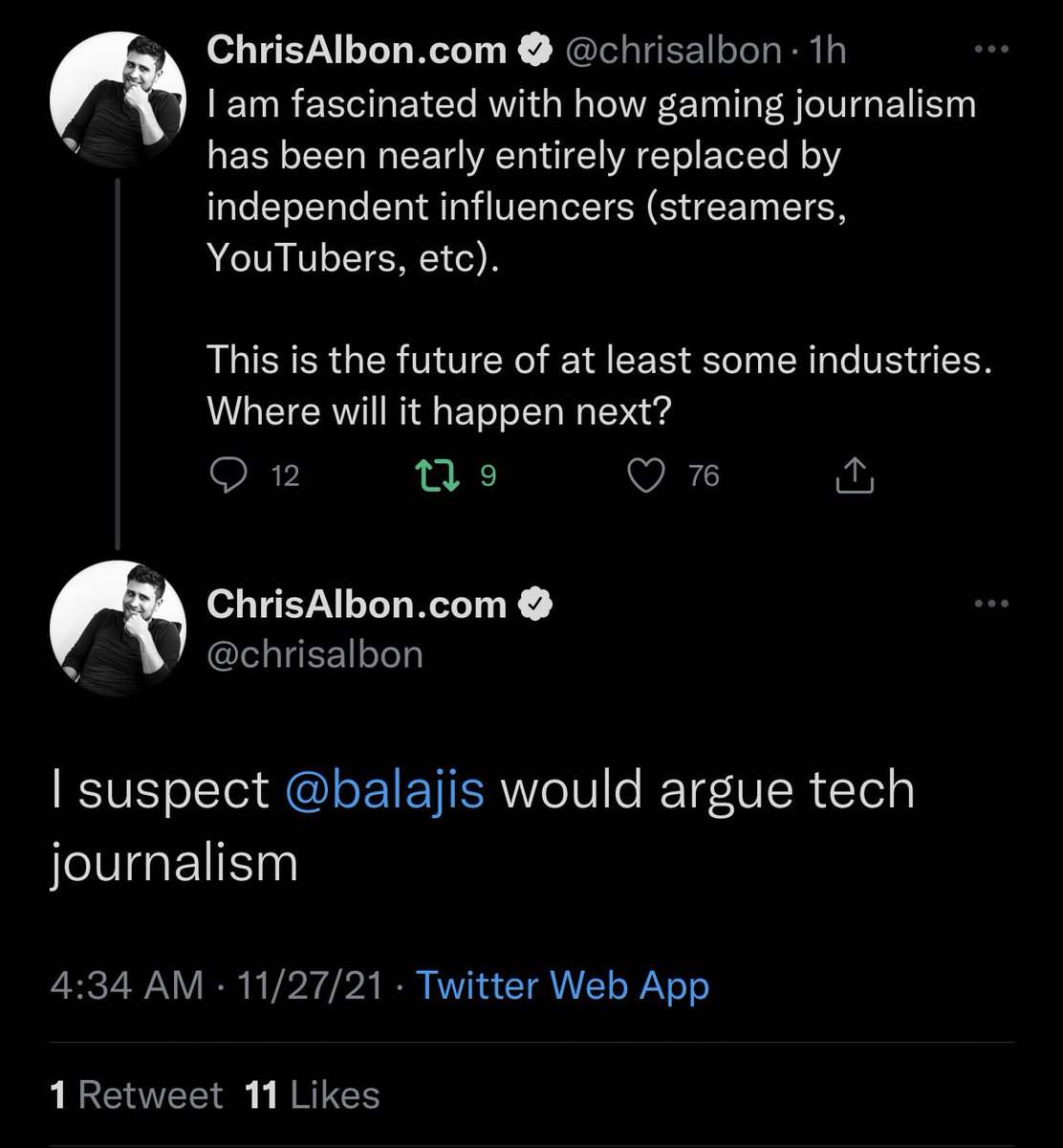 Yes. It is happening under our nose, in new media verticals where incumbents lack presence.

- audio: <a href="/lexfridman/">Lex Fridman</a>, <a href="/theallinpod/">The All-In Podcast</a>, <a href="/sriramk/">Sriram Krishnan</a>, <a href="/aarthir/">Aarthi Ramamurthy</a>
- newsletters: <a href="/antoniogm/">Antonio García Martínez (agm.eth)</a>, <a href="/micsolana/">Mike Solana</a>, <a href="/benthompson/">Ben Thompson</a>
- short video: <a href="/justinkan/">Justin Kan</a>, <a href="/garrytan/">Garry Tan</a>, <a href="/johncoogan/">John Coogan</a>, <a href="/nasjaq__/">nasjaq</a>, <a href="/isabelleboemeke/">isabelle 🪐</a>