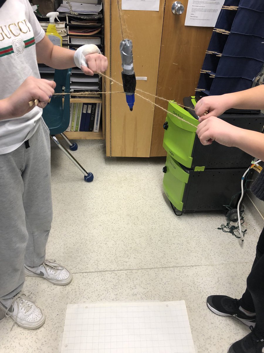 MrSteveKemp's tweet photo. Next on the menu…Pulled Portrait! Students built on recent perspective work by engineering setups to capture the likeness of some educators. The catch? Couldn’t touch the marker. Who’s ready for their close up?! @OrchardParkPS @SCDSB_Schools #STEAM #STEMeducation https://t.co/gq7tNR5p87